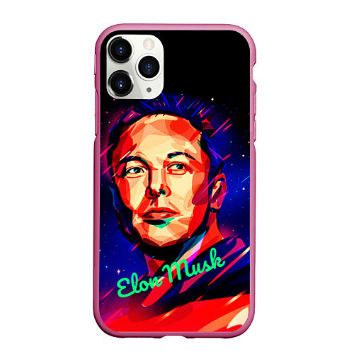 Чехол iPhone 11 Pro матовый ElonMuskА НА ВАС НЕТ / 3D-Малиновый – фото 1