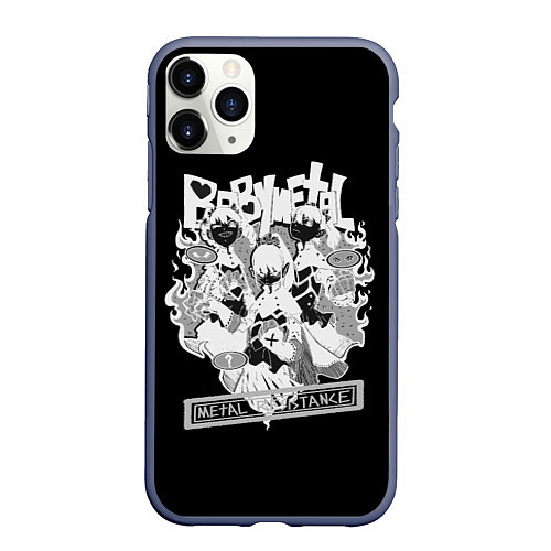 Чехол iPhone 11 Pro матовый Baby Metal Negative / 3D-Серый – фото 1