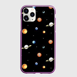 Чехол iPhone 11 Pro матовый Планеты в космосе