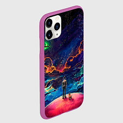 Чехол iPhone 11 Pro матовый Глубокий космос, цвет: 3D-фиолетовый — фото 2