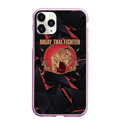Чехол iPhone 11 Pro матовый MUAY THAI FIGHTER, цвет: 3D-розовый