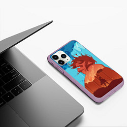 Чехол iPhone 11 Pro матовый Attack on Titan, цвет: 3D-сиреневый — фото 2