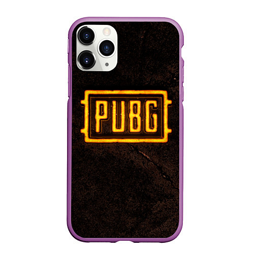 Чехол iPhone 11 Pro матовый PUBG ПАБГ NEON / 3D-Фиолетовый – фото 1