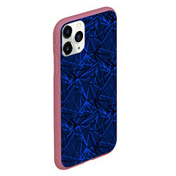 Чехол iPhone 11 Pro матовый Черно-синий геометрический, цвет: 3D-малиновый — фото 2