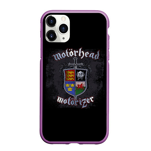 Чехол iPhone 11 Pro матовый Shield of Motorhead / 3D-Фиолетовый – фото 1