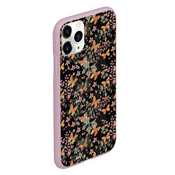 Чехол iPhone 11 Pro матовый Ретро узор Бабочки, цвет: 3D-розовый — фото 2