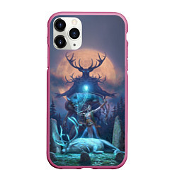 Чехол iPhone 11 Pro матовый The Elder Scrolls, цвет: 3D-малиновый