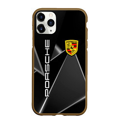 Чехол iPhone 11 Pro матовый Порше Porsche, цвет: 3D-коричневый