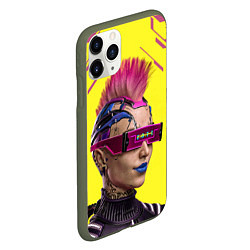 Чехол iPhone 11 Pro матовый CYBERPUNK 2077 КИБЕРПАНК Z, цвет: 3D-темно-зеленый — фото 2