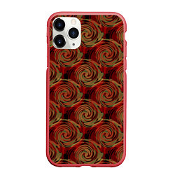 Чехол iPhone 11 Pro матовый Красно-оливковый ретро, цвет: 3D-красный