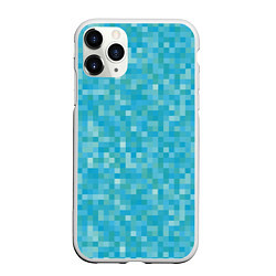 Чехол iPhone 11 Pro матовый Бирюзовая пиксель абстракция, цвет: 3D-белый