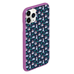 Чехол iPhone 11 Pro матовый НОВОГОДНИЙ ЕНОТ COON Z, цвет: 3D-фиолетовый — фото 2