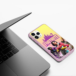 Чехол iPhone 11 Pro матовый Fortnite Squad, цвет: 3D-розовый — фото 2