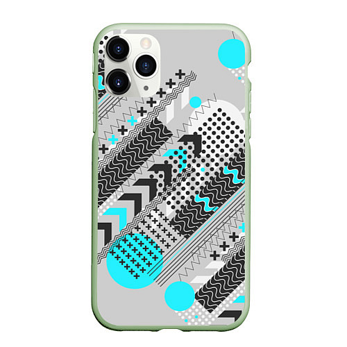 Чехол iPhone 11 Pro матовый Геометрическая форма / 3D-Салатовый – фото 1