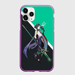 Чехол iPhone 11 Pro матовый XIAO СЯО ГЕНШИН, цвет: 3D-фиолетовый