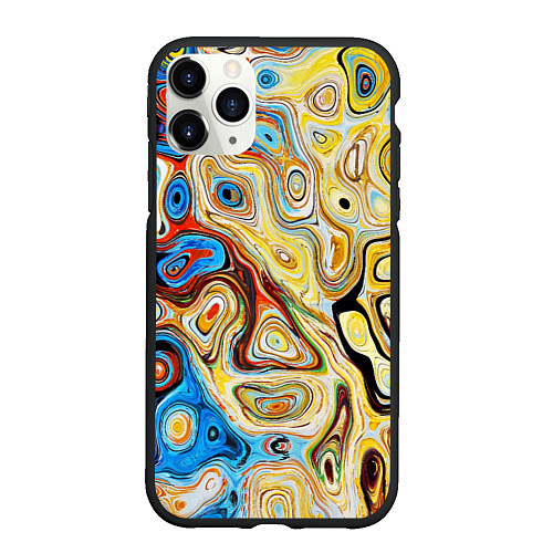 Чехол iPhone 11 Pro матовый Психоделическое искусство / 3D-Черный – фото 1