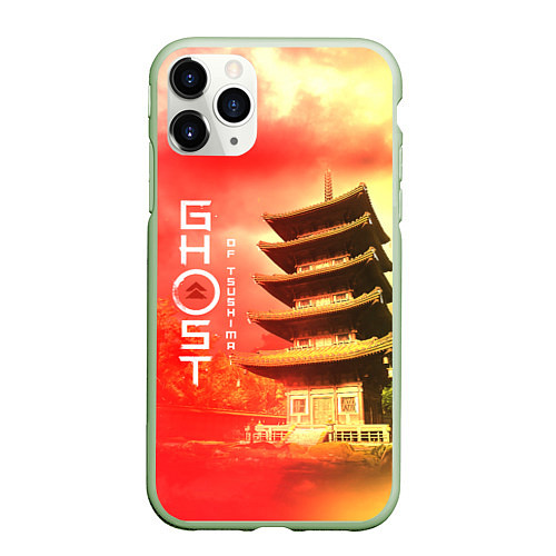 Чехол iPhone 11 Pro матовый Ghost of Tsushima Призрак Цусимы Z / 3D-Салатовый – фото 1