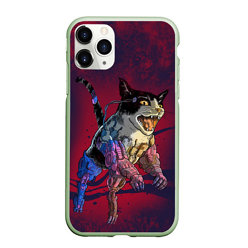 Чехол iPhone 11 Pro матовый CYBERCAT КИБЕРКОТ Z / 3D-Салатовый – фото 1