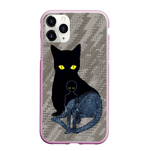 Чехол iPhone 11 Pro матовый Cat psycho 100 Моб Психо 100 Z / 3D-Розовый – фото 1