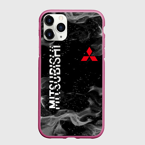 Чехол iPhone 11 Pro матовый MITSUBISHI ОГОНЬ / 3D-Малиновый – фото 1