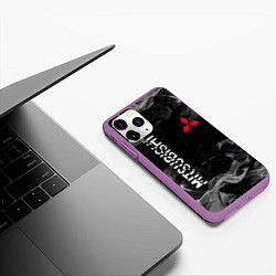 Чехол iPhone 11 Pro матовый MITSUBISHI ОГОНЬ, цвет: 3D-фиолетовый — фото 2