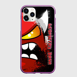 Чехол iPhone 11 Pro матовый Geometry Dash: Angry, цвет: 3D-фиолетовый