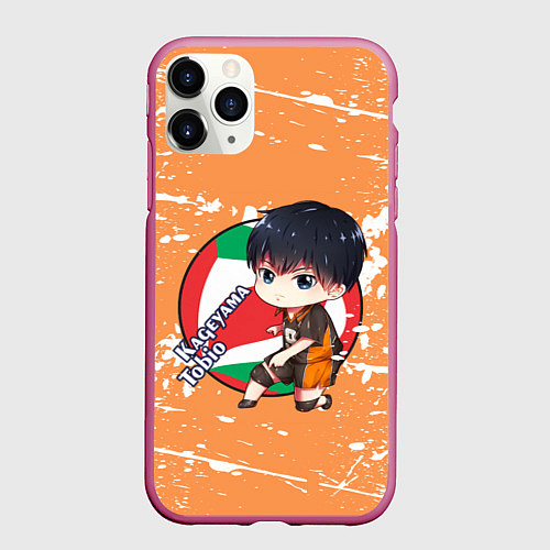 Чехол iPhone 11 Pro матовый Kageyama tobio Haikyu Z / 3D-Малиновый – фото 1