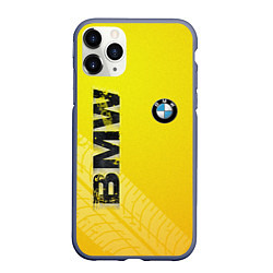 Чехол iPhone 11 Pro матовый BMW СЛЕДЫ ШИН БМВ, цвет: 3D-серый