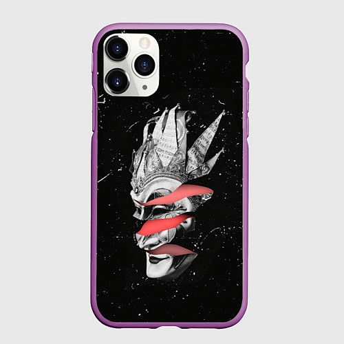 Чехол iPhone 11 Pro матовый Mask Brejcha / 3D-Фиолетовый – фото 1
