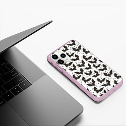 Чехол iPhone 11 Pro матовый Летучие мыши, цвет: 3D-розовый — фото 2