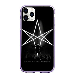 Чехол iPhone 11 Pro матовый Bring Me the Horizon концерт, цвет: 3D-светло-сиреневый