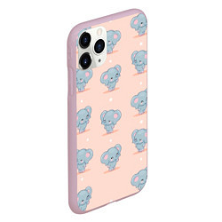 Чехол iPhone 11 Pro матовый Слоники, цвет: 3D-розовый — фото 2