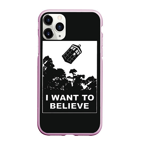 Чехол iPhone 11 Pro матовый Я хочу верить / 3D-Розовый – фото 1