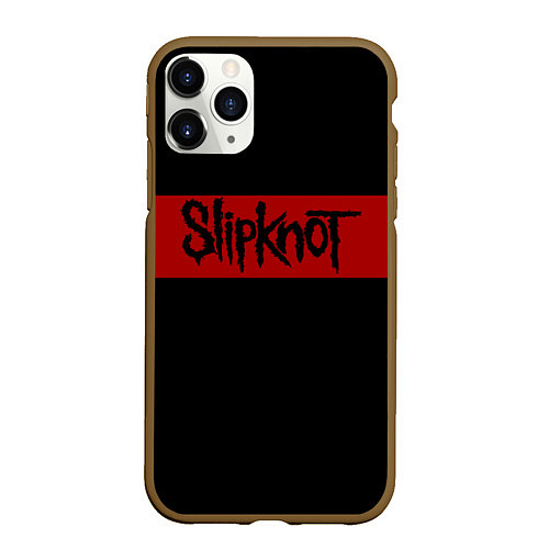 Чехол iPhone 11 Pro матовый Полосатый Slipknot / 3D-Коричневый – фото 1