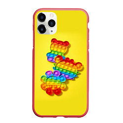Чехол iPhone 11 Pro матовый АНТИСТРЕСС ПОП ИТ POP IT, цвет: 3D-красный