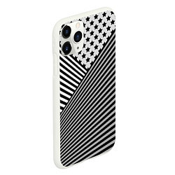 Чехол iPhone 11 Pro матовый Полосатый комбинированный узор, цвет: 3D-белый — фото 2