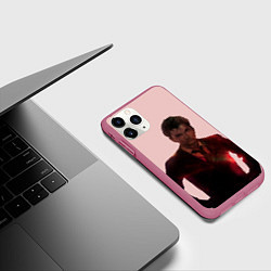 Чехол iPhone 11 Pro матовый David Tennant, цвет: 3D-малиновый — фото 2
