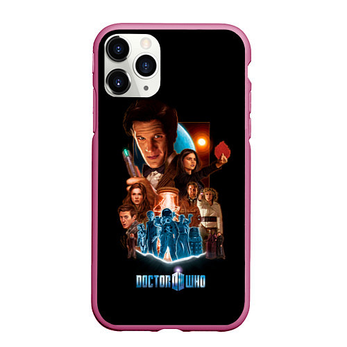 Чехол iPhone 11 Pro матовый Doctor who team / 3D-Малиновый – фото 1