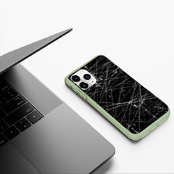 Чехол iPhone 11 Pro матовый ТЕКСТУРА ГРАНЖ GRUNGE, цвет: 3D-салатовый — фото 2