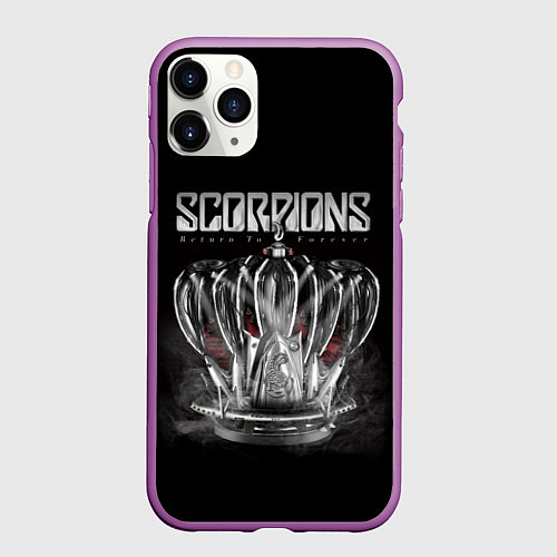 Чехол iPhone 11 Pro матовый SCORPIONS / 3D-Фиолетовый – фото 1
