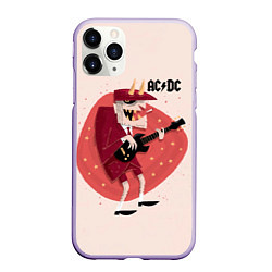 Чехол iPhone 11 Pro матовый Ангус Янг ACDC, цвет: 3D-светло-сиреневый