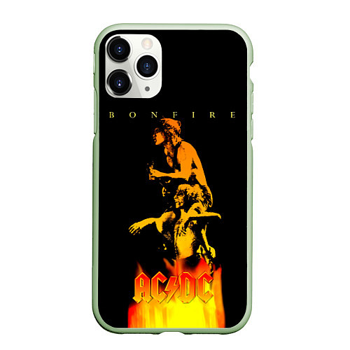 Чехол iPhone 11 Pro матовый Bonfire ACDC / 3D-Салатовый – фото 1