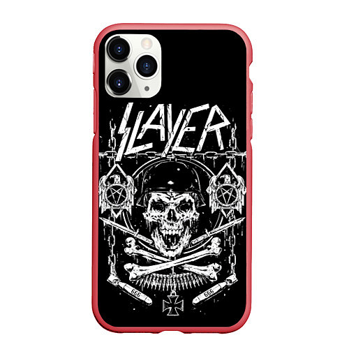 Чехол iPhone 11 Pro матовый Slayer / 3D-Красный – фото 1