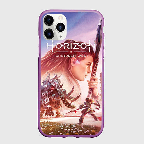 Чехол iPhone 11 Pro матовый Элой Horizon Forbidden West DE / 3D-Фиолетовый – фото 1
