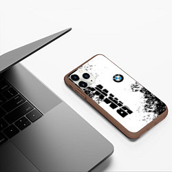 Чехол iPhone 11 Pro матовый BMW БМВ РАЗРЕЗАННОЕ ЛОГО, цвет: 3D-коричневый — фото 2