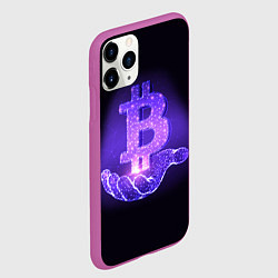 Чехол iPhone 11 Pro матовый BITCOIN IN HAND БИТКОИН, цвет: 3D-фиолетовый — фото 2