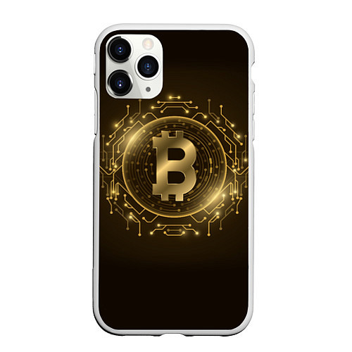 Чехол iPhone 11 Pro матовый БИТКОИН КРИПТОВАЛЮТА / 3D-Белый – фото 1