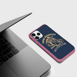 Чехол iPhone 11 Pro матовый Винтажные мотоциклы, цвет: 3D-малиновый — фото 2