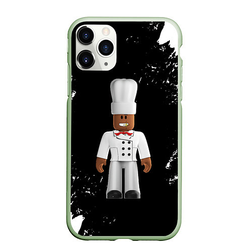 Чехол iPhone 11 Pro матовый ROBLOX РОБЛОКС LOGO спина Z / 3D-Салатовый – фото 1