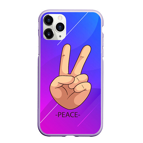 Чехол iPhone 11 Pro матовый ВСЕМ МИР PEACE Z / 3D-Светло-сиреневый – фото 1